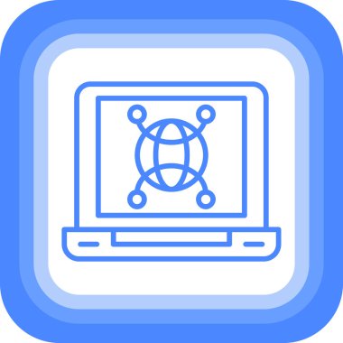 Bilgisayar. Web simgesi basit illüstrasyon