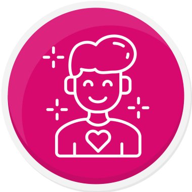 Bir aşk kalp ikonunun vektör illüstrasyonu