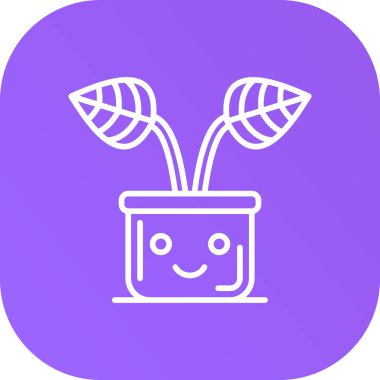 Bitkili bir tencerenin vektör illüstrasyonu