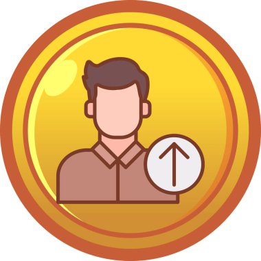 Bozuk para vektör ikonu tasarımı olan adam, çizgi film stili illüstrasyon