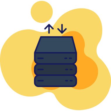 veri depolama. Web simgesi basit illüstrasyon