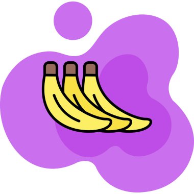 Bir muz simgesinin vektör illüstrasyonu