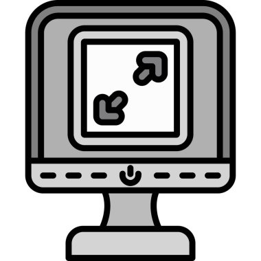 bilgisayar ekranı simgesi. beyaz arkaplanda izole edilmiş web tasarımı için ana bilgisayar izleyici vektör simgesi