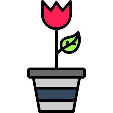 Çiçek. Web simgesi basit illüstrasyon