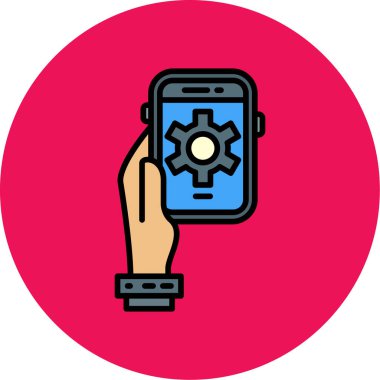 Dişli akıllı telefon ve anahtar vektör tasarımı