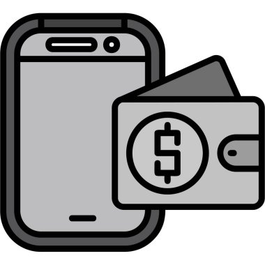 Doları kutsal kişilerin resmi, vektör çizim ile cüzdan