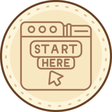 Yuvarlak düğmenin vektör çizimi