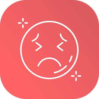 üzgün surat emoji simgesi modada düz stil