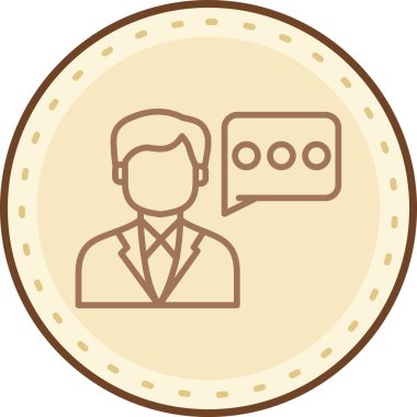 Bozuk para simgesi olan bir adamın vektör çizimi