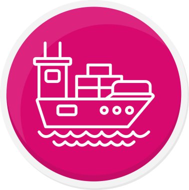 Gemi. Web simgesi basit illüstrasyon