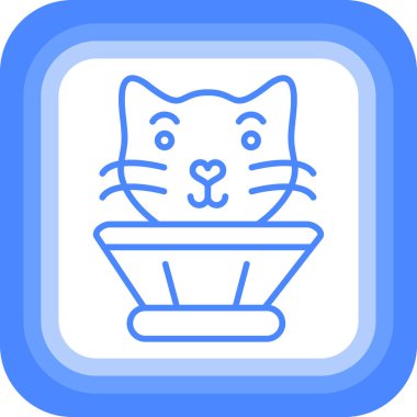 Kedi. Web simgesi basit illüstrasyon