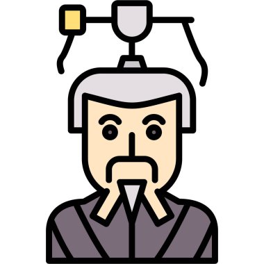 mikrofon ve kulaklık taşıyıcısı olan avatar adam