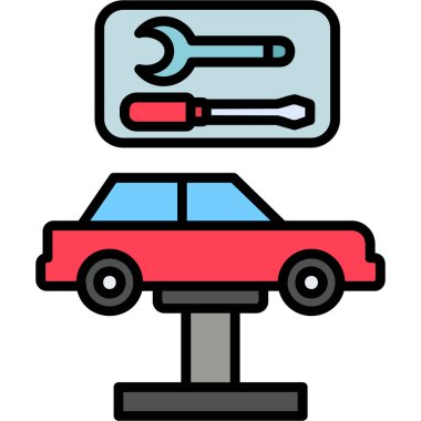 araba tamir servisi simgesi - taslak biçimi