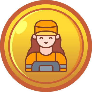 kız sürücü simgesi tam taslak biçiminde