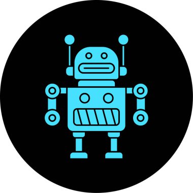 Yapay zeka robot simgesi, basit vektör illüstrasyonu
