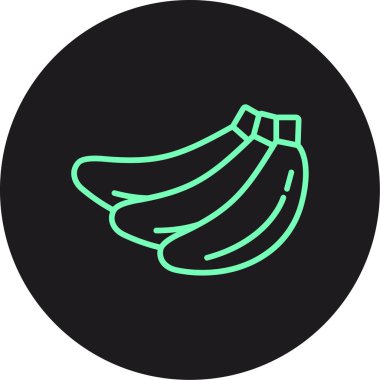 Soyut yeşil grupta muz simgesi izole edildi