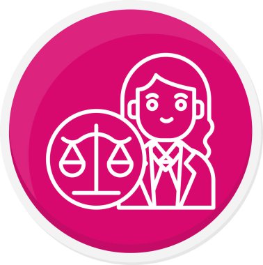 Avukat ikonu. vektör illüstrasyonu