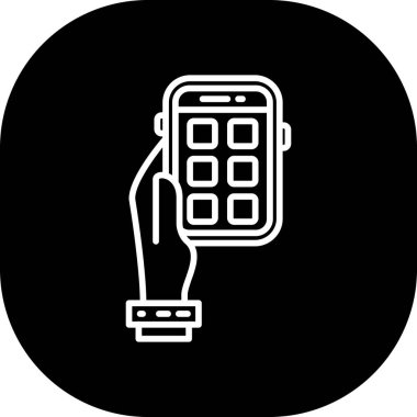 Mobil uygulama simgesine sahip akıllı telefon, basit biçim