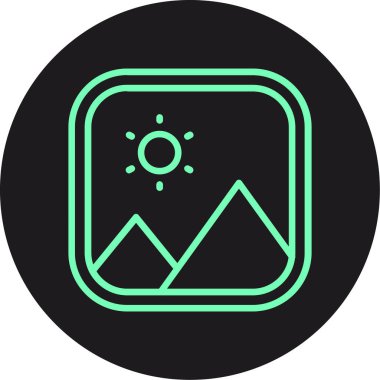 vektör dağ simgesi, vektör illüstrasyonu