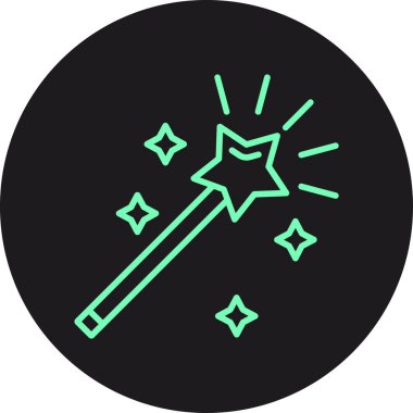 Sihirli değnek. Web basit illüstrasyonu