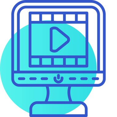 Video oynatıcı ikon vektör illüstrasyonu