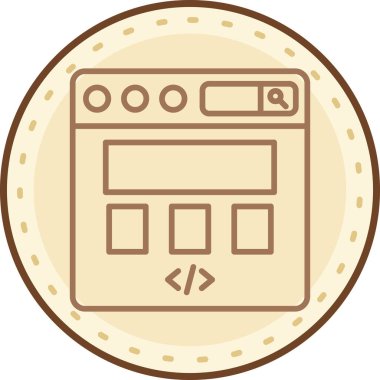 Tarayıcı. Web simgesi basit illüstrasyon