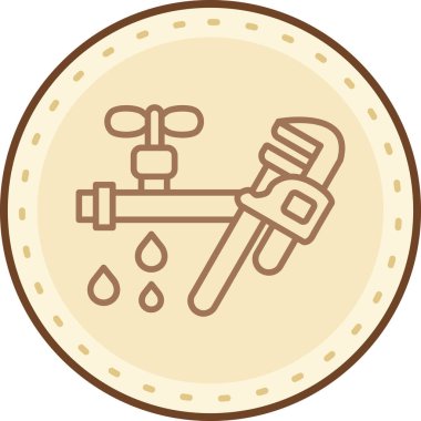 Su musluğu ikonu vektör illüstrasyonu