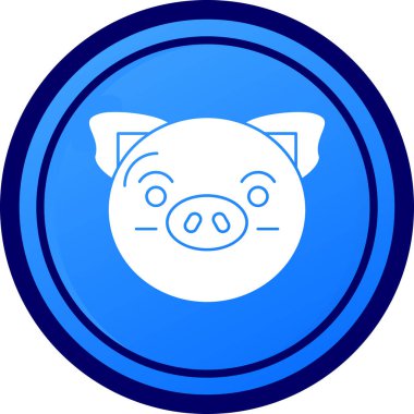 Domuz. Web simgesi basit illüstrasyon