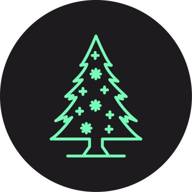 Noel ağacı simgesi, vektör illüstrasyonu