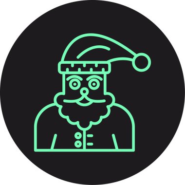 Sakal ikonlu Noel Baba, vektör illüstrasyonu