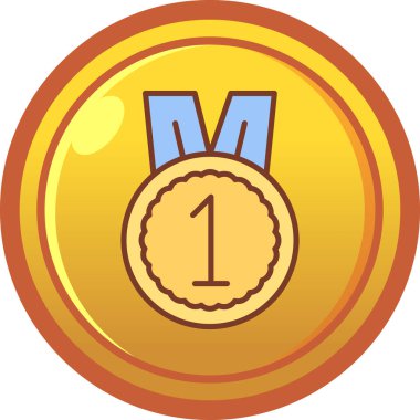 Madalya ödülü ikonu, çizgi film tarzı