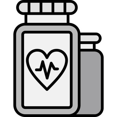 Tıbbi bakım ikonu şişesi, satır tasarımı