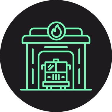 Şömine simgesinin vektör illüstrasyonu