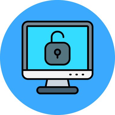 asma kilit vektör çizimine sahip dizüstü bilgisayar