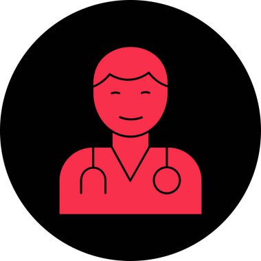 Doktor. Web simgesi basit illüstrasyon