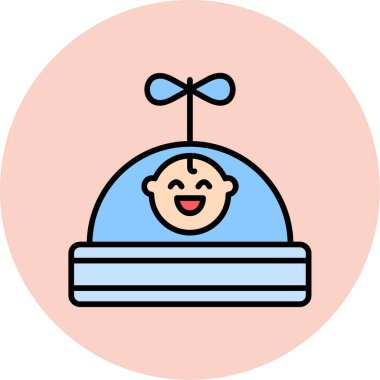 Şirin bir çizgi film simgesinin vektör çizimi