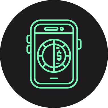 eşsiz para mobil vektör çizgisi simgesi