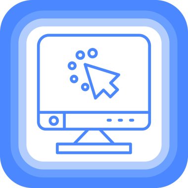 Bilgisayar monitörü simgesi. Web için basit bilgisayar vektör simgeleri çizimi