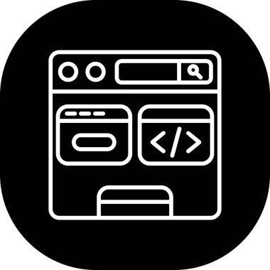 tarayıcı simgesi, vektör illüstrasyonu