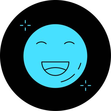 Mutlu duygu simgesi, vektör illüstrasyonu