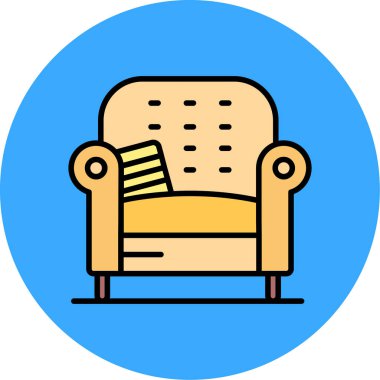 Kanepe. Web simgesi basit illüstrasyon