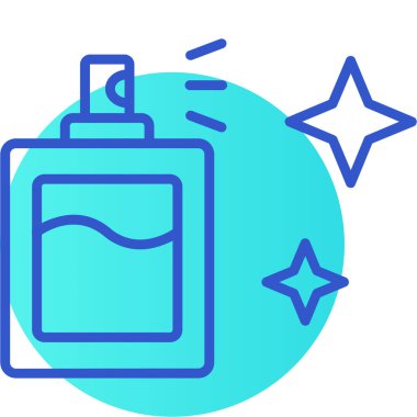 Beyaz arka planda izole edilmiş mavi çizgi parfüm ikonu. vektör illüstrasyonu