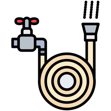 Su borusu simgesi renk ana hatları vektörü