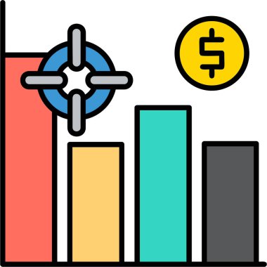 İş haritası simgesi. Web için iş grafiği vektör simgesinin özet çizimi