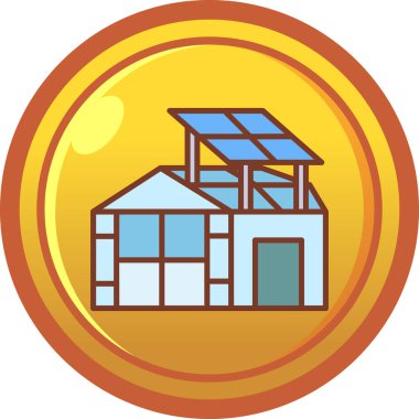 Güneş paneli ikon vektör çizimi tasarımı