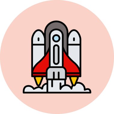 uzay roket simgesi vektör çizimi grafik tasarımı