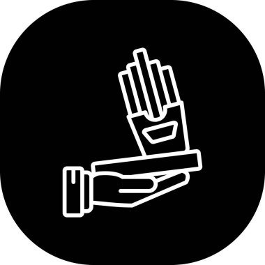 El ve eldiven simgesi, basit stil