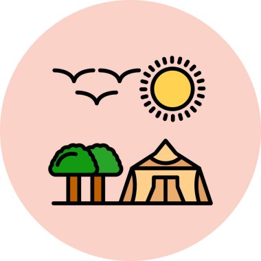 Çadır. Web simgesi basit illüstrasyon