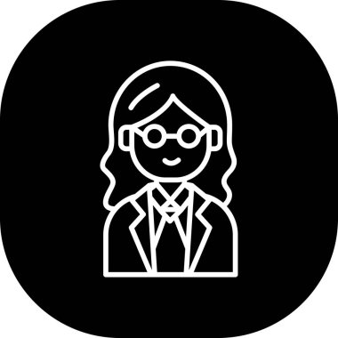 Öğretmen simgesi, vektör illüstrasyonu basit tasarım