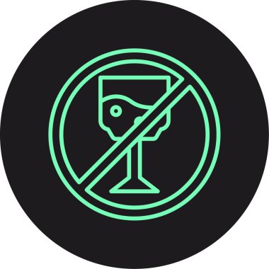 Bira ikonu yok. Web için alkol vektör sembolünün özet çizimi